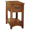 Mission Style 1-Drawer End Table in Brown Wood