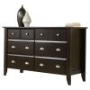6-Drawer Wood Dresser Dark Brown Bedroom Storage