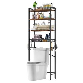 Over-the-Toilet Industrial Metal & Wood Storage Shelf
