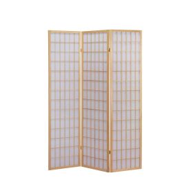 3-Panel Japanese Shoji Room Divider Screen, Natural