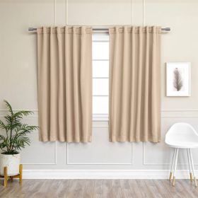 Beige Cream Thermal Blackout Curtains 52x54 – Set of 2