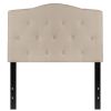 Twin Beige Button Tufted Upholstered Headboard