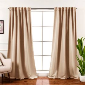 Beige Cream Thermal Blackout Curtains 52x126 – Set of 2