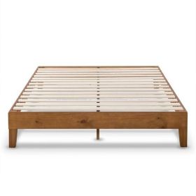 Full Mid-Century Solid Wood Platform Bed Frame – Natural