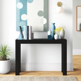 Solid Wood Modern Console Table in Black Finish