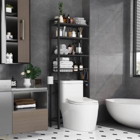 Black Over-the-Toilet Freestanding Storage Shelf