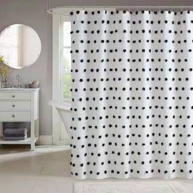 72x72 Polyester Shower Curtain White Pom Dot