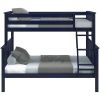 Twin Over Full Solid Wood Bunk Bed Navy