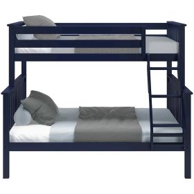 Twin Over Full Solid Wood Bunk Bed Navy