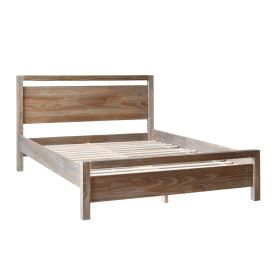 Queen Rustic Pine Solid Wood Platform Bed