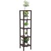 Brown Bamboo 5-Tier Slim Storage Shelf Rack