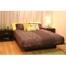 Queen Engineered Wood Platform Bed Dark Brown