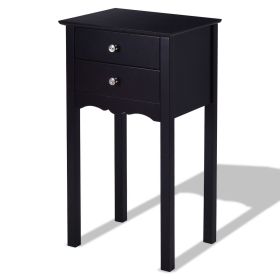 Elegant Black 2-Drawer Nightstand
