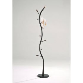 Black Metal Hall Tree Coat & Hat Rack for Entryway