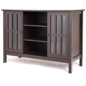Brown Wood 43-Inch TV Stand with Storage Cabinet