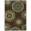 7'10” x 10'10” Indoor/Outdoor Rug – Brown Teal Circles
