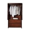 41" Solid Pine Wood Armoire Wardrobe Cherry