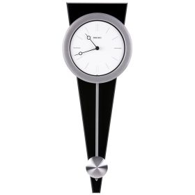 Contemporary Pendulum Wall Clock, Black & Silver