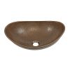 Hammered Copper Oval Vessel Bathroom Sink 19 x 14