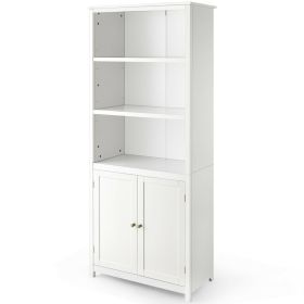 White Storage Cabinet with 3 Open Shelves
