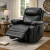 Faux Leather Massage Recliner Black Swivel