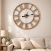 20" Farmhouse Natural Wood Roman Numeral Wall Clock