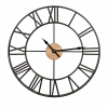 36" Farmhouse Metal & Wood Silent Wall Clock