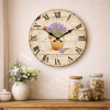 14" French Lavender Rustic Wooden Wall Clock
