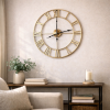 18.5" Gold Metal Roman Numeral Silent Wall Clock