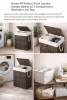 Brown Rattan 2-Section Laundry Hamper with Lid 24 Gal