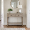 Distressed Cream Console Table with Drawers