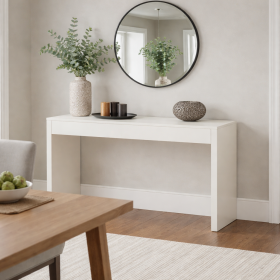 Modern White Console Sofa Table for Entryway