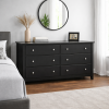 54-Inch Dark Brown Wood 6-Drawer Bedroom Dresser