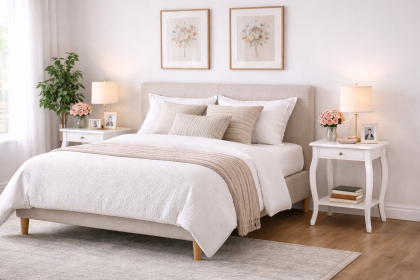 24-Inch Engineered Wood End Table Set White