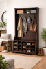 68in Manufactured Wood Hall Tree Dark Brown