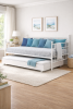 Full Metal Daybed White Modern Trundle