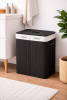 Black Bamboo 2-Bin Laundry Hamper with Handles