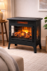 Black Infrared Quartz Electric Fireplace Stove Heater – 1,000 Sq Ft