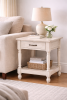 Cottage White 1-Drawer End Table with Shelf