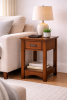 Mission Style 1-Drawer End Table in Brown Wood