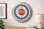 30s Style Chrome Coca-Cola Retro Wall Clock