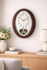 Wood Frame Pendulum Wall Clock with Hourly Melodies