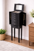 Black Wood 5-Drawer Jewelry Chest with Mirror Storage