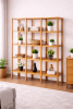 Bamboo Wood 4-Shelf Bookcase Plant Stand Shelving Unit