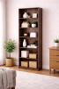 Modern 5-Tier Bookcase Storage Shelf in Brown Walnut