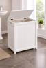 White Solid Wood Rectangular Laundry Hamper