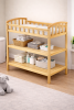 Natural Wood Baby Changing Table with Safety Rail