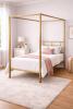 Twin Gold Metal Canopy Bed Frame