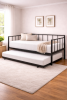 Twin Heavy Duty Steel Daybed with Roll-Out Trundle