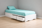 White Twin Platform Daybed with Storage Drawer